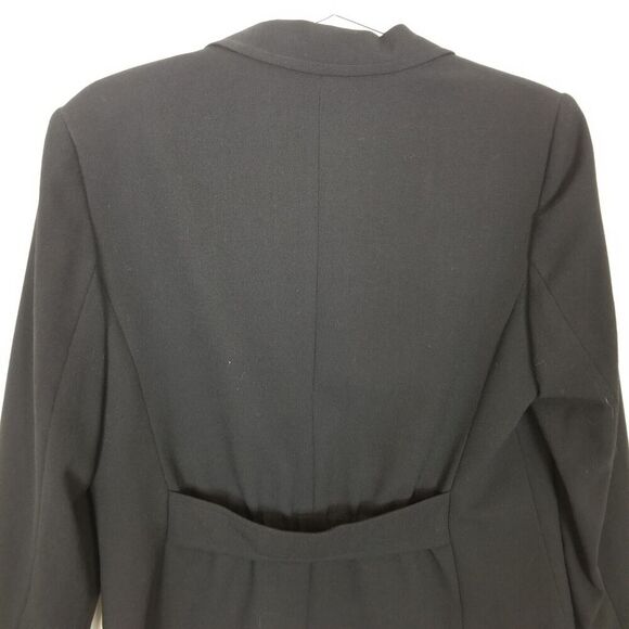 Talbots Women 100% Wool Button Up Jacket Blazer Sz 14 Black Lined Office Preppy - Picture 5 of 9
